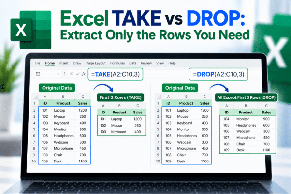 Excel TAKE vs DROP