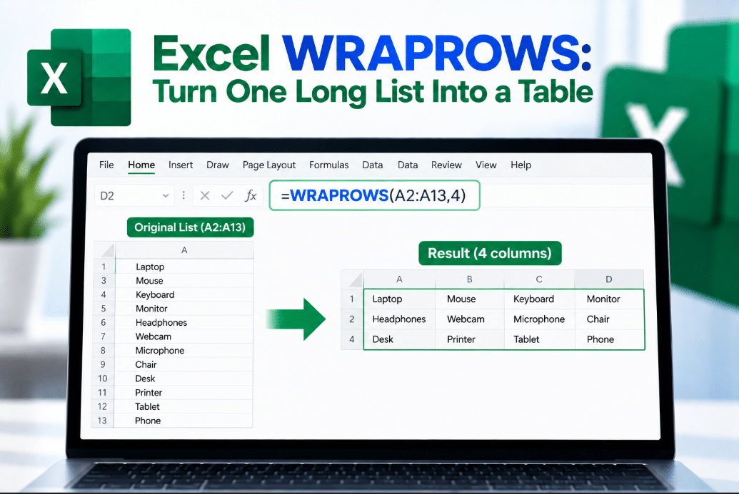 Excel WRAPROWS