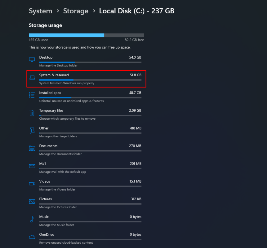 Reserved Storage
