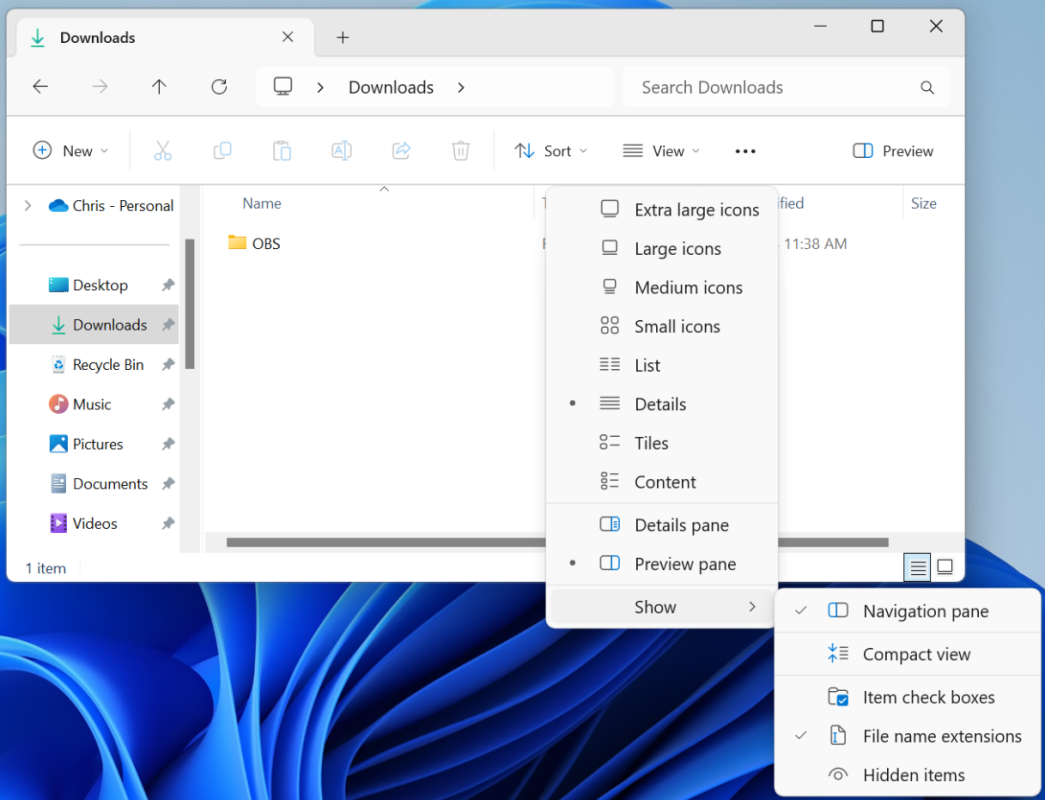 Show File Extensions in Windows 11