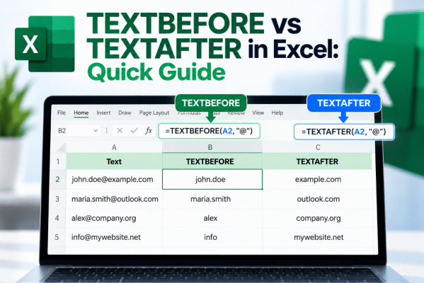 TEXTBEFORE vs TEXTAFTER in Excel