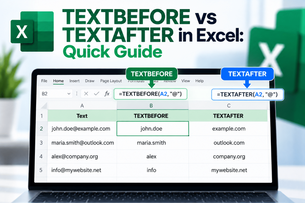 TEXTBEFORE vs TEXTAFTER in Excel