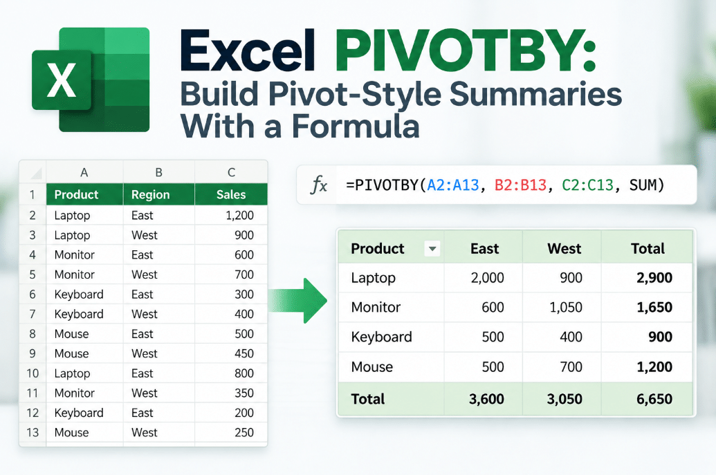 Excel PIVOTBY