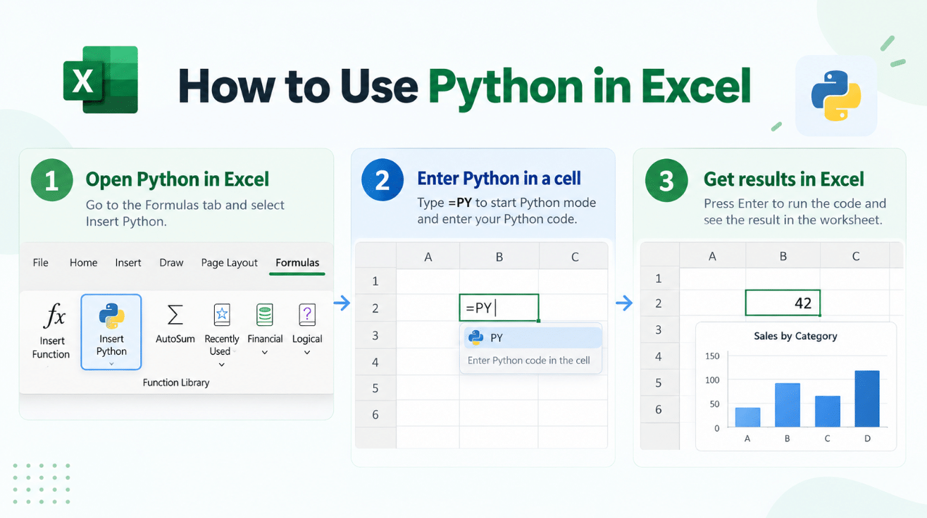 How to use Python in Excel with PY