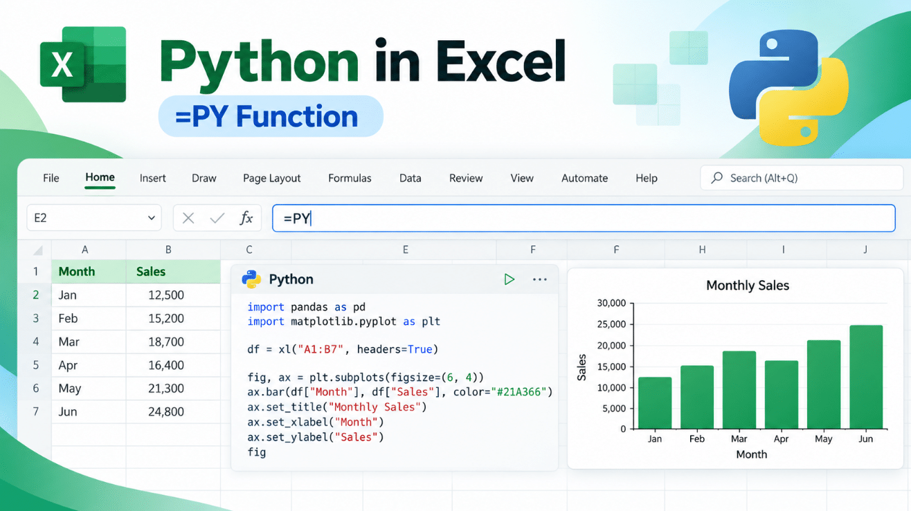 Python in Excel using the PY function