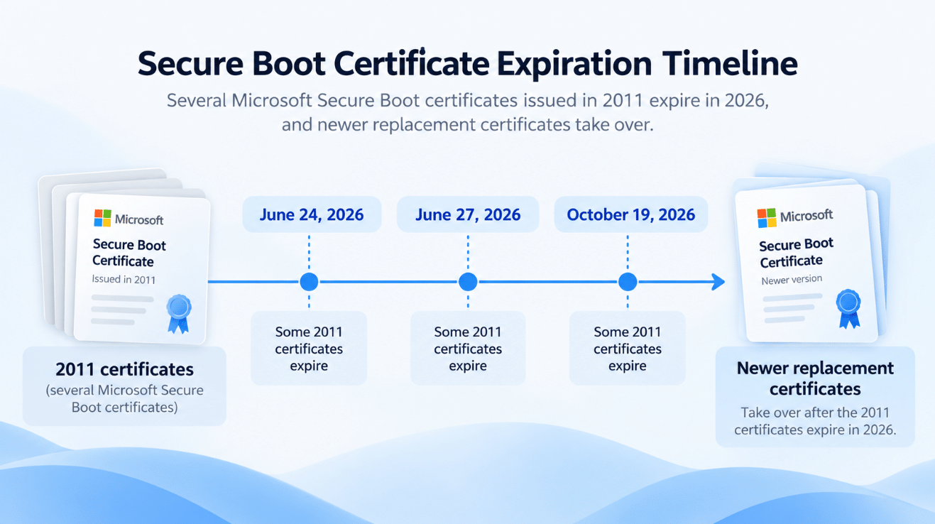 Windows 11 Secure Boot certificates expiration timeline 2026