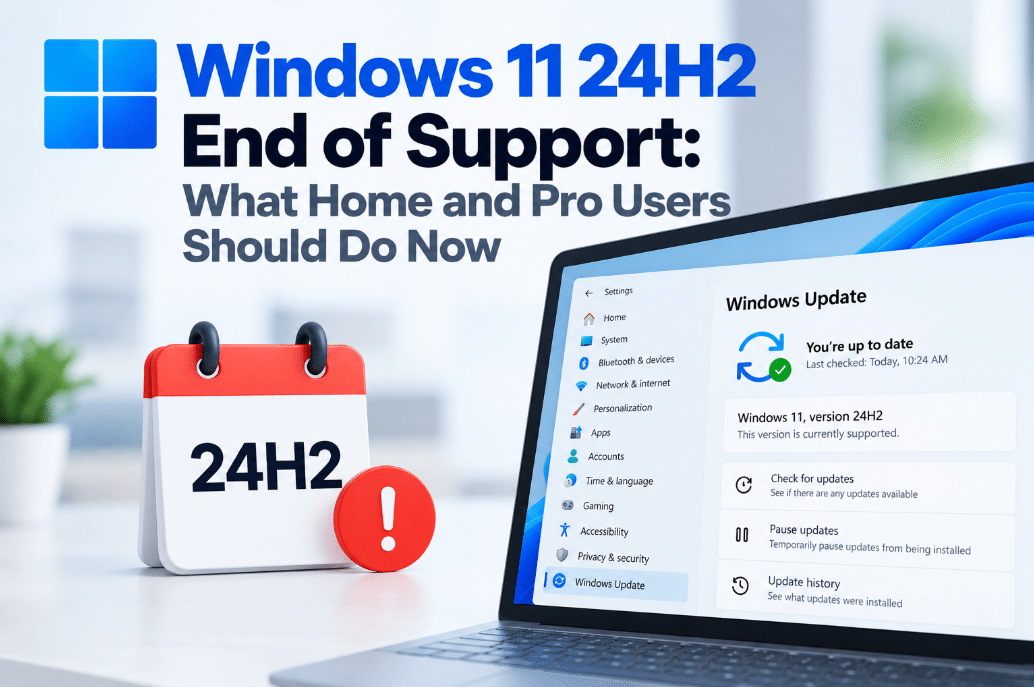 Windows 11 24H2 end of support for Home and Pro
