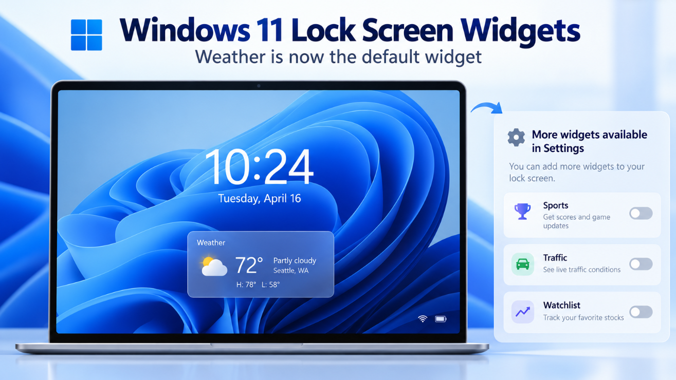 Windows 11 Lock Screen Widgets showing only Weather