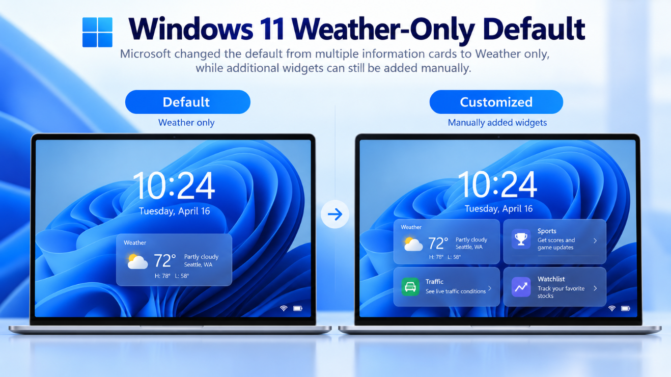 Windows 11 Weather only lock screen vs multiple widgets